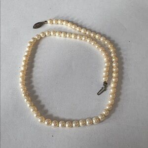 Vintage Sterling and  cultered Pearl Necklace